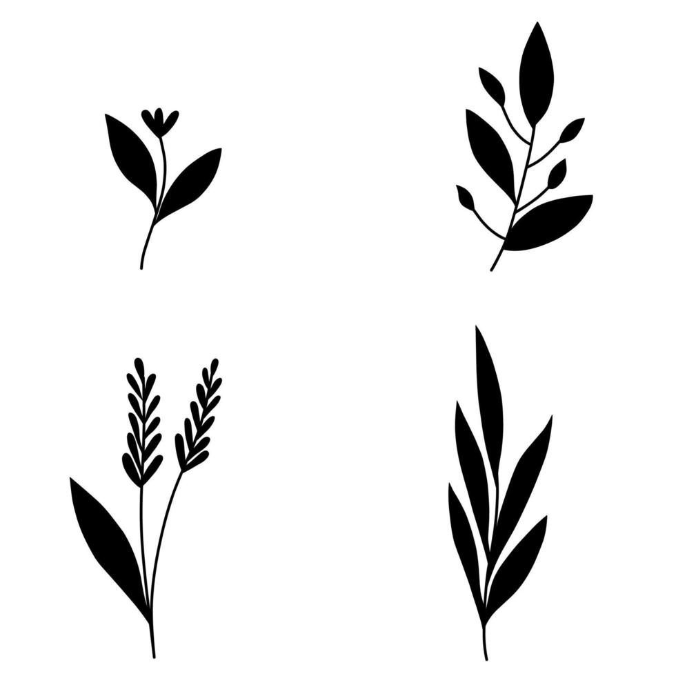 illustration vektor uppsättning naturväxter