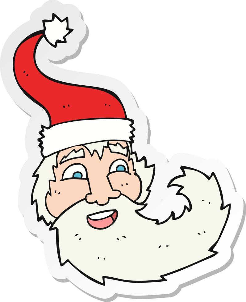 klistermärke av en tecknad jultomten skrattar vektor