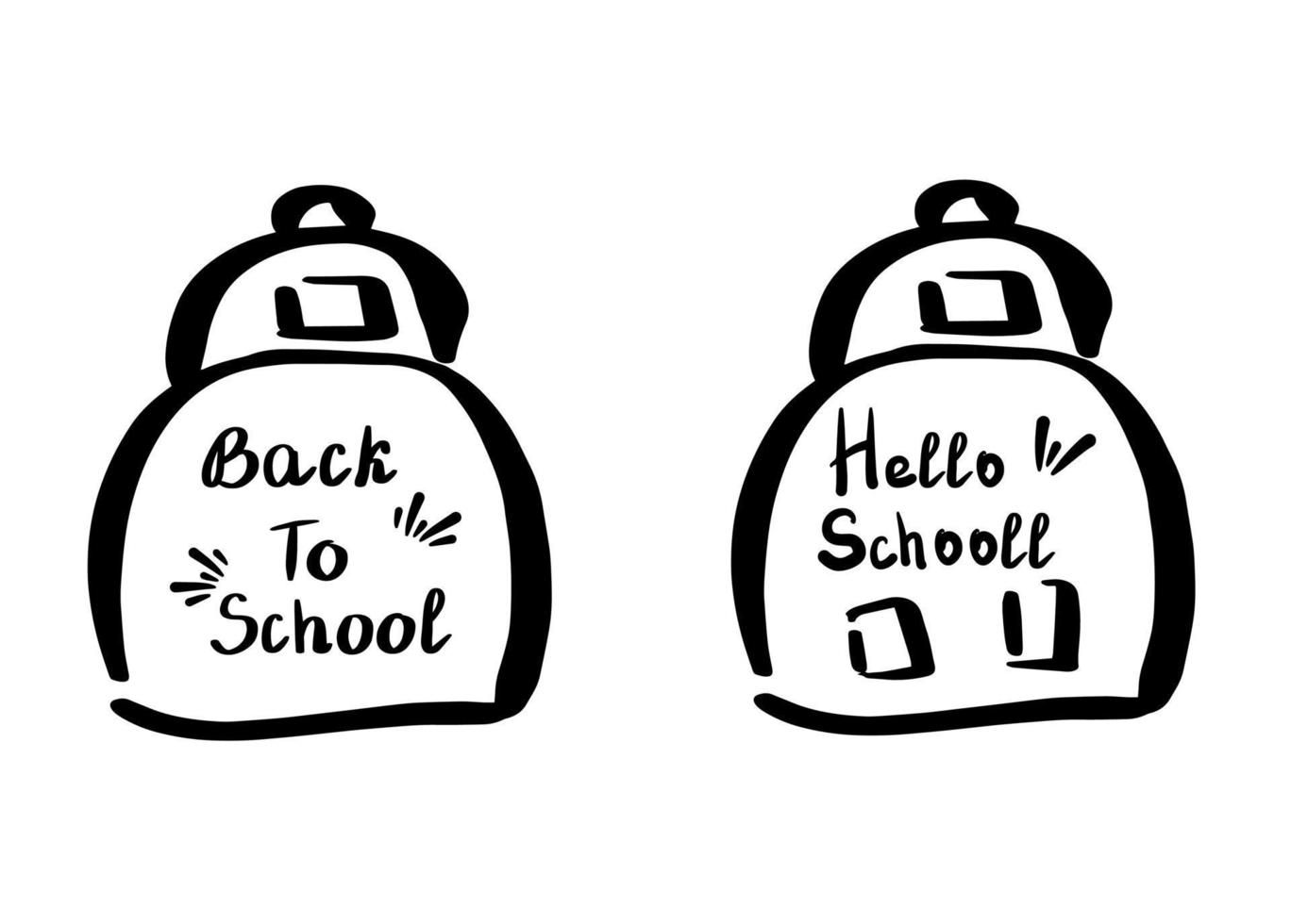 zurück zur schulbeschriftung für banner, flyer und postkarten. Rucksack. Schulranzen. Gestaltungselement. Vektor-Illustration. vektor