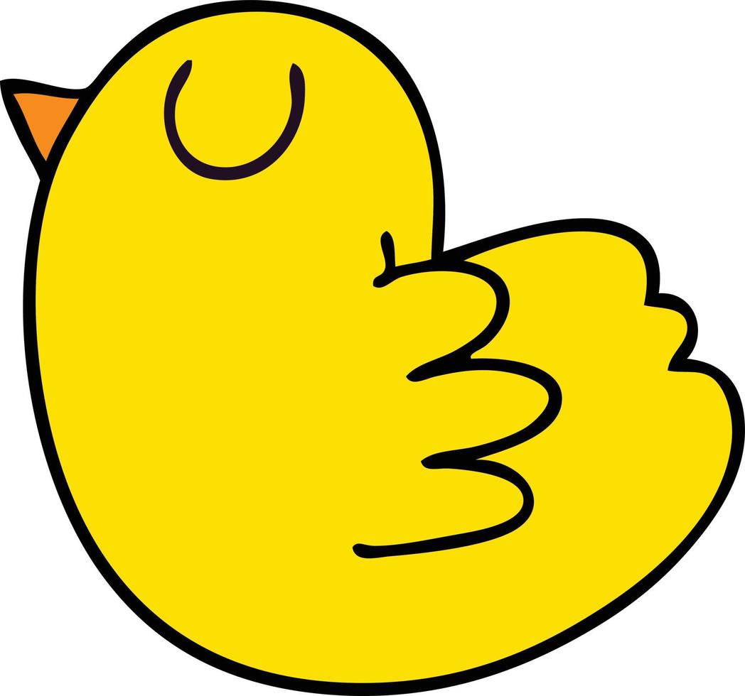 skurriler handgezeichneter gelber vogel der karikatur vektor