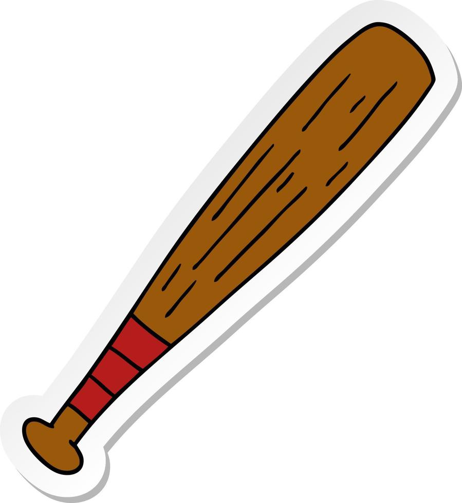 Aufkleber-Cartoon-Doodle eines Baseballschlägers vektor