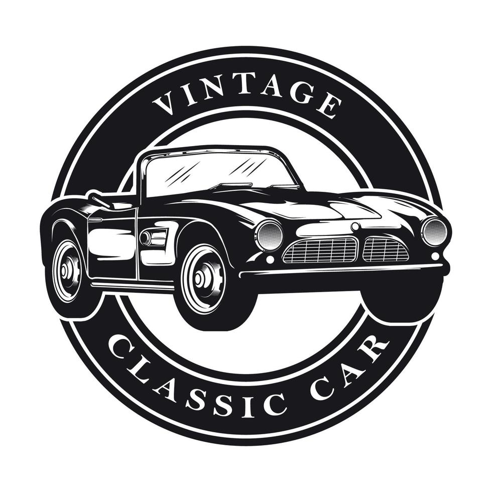 vintage klassisk bil badge logotyp vektor