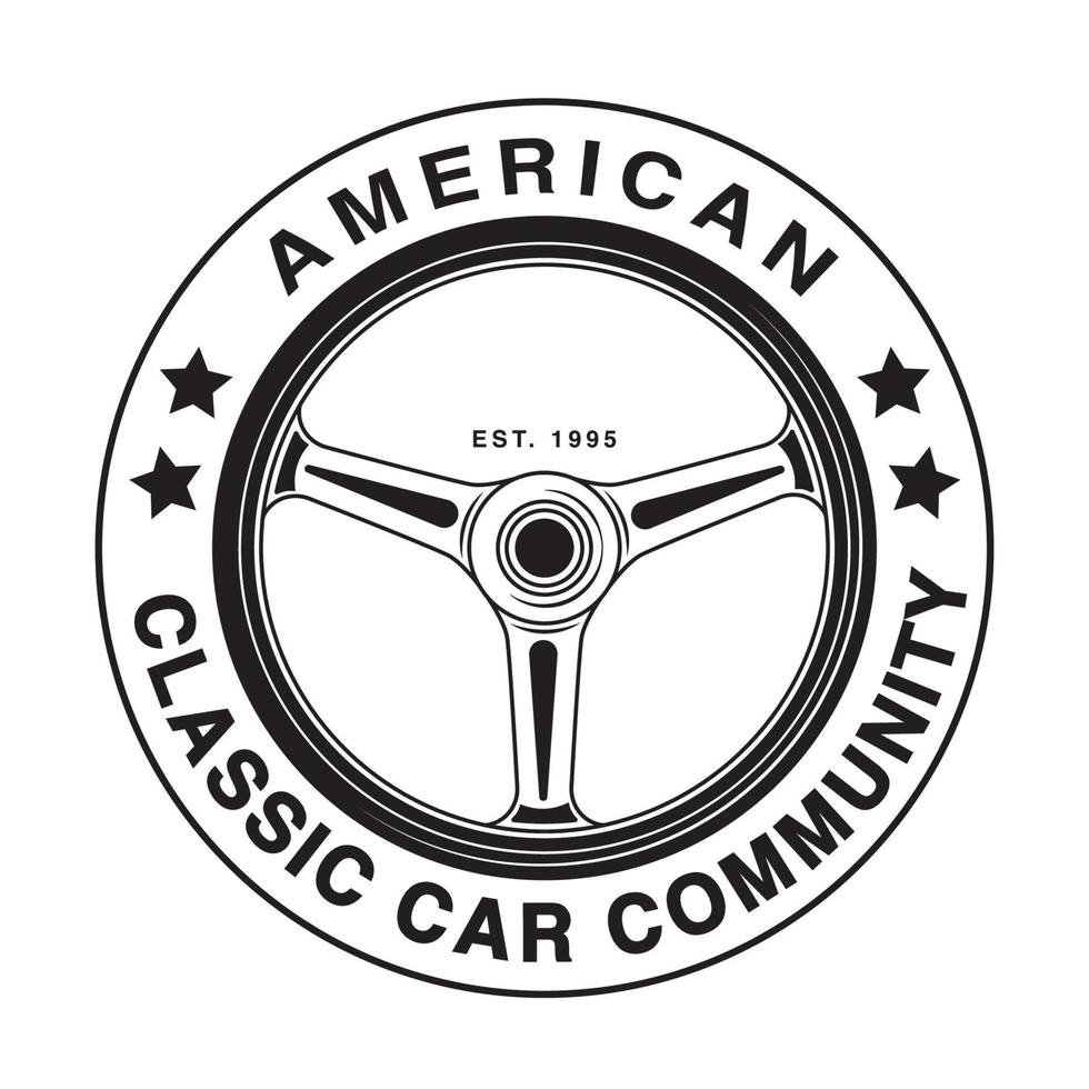 amerikanisches klassisches Auto-Logo-Design vektor