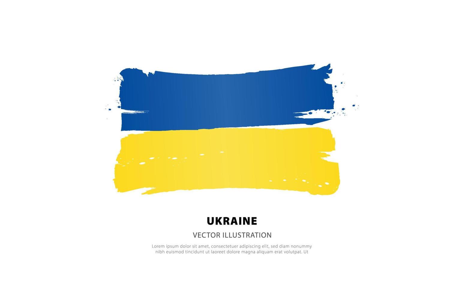 ukrainska flaggan. blå och gula penseldrag, handritad. vektor illustration isolerad på vit bakgrund.