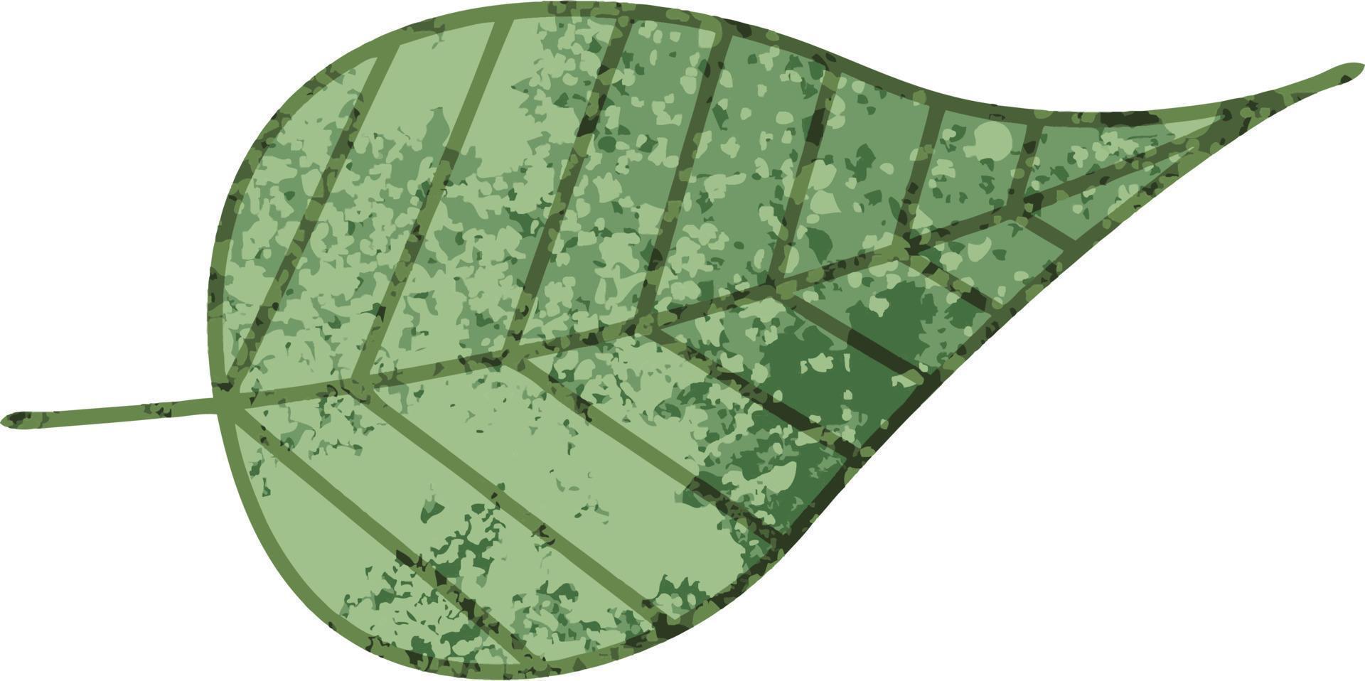 grünes Blatt der Retro- Illustrationsartkarikatur vektor