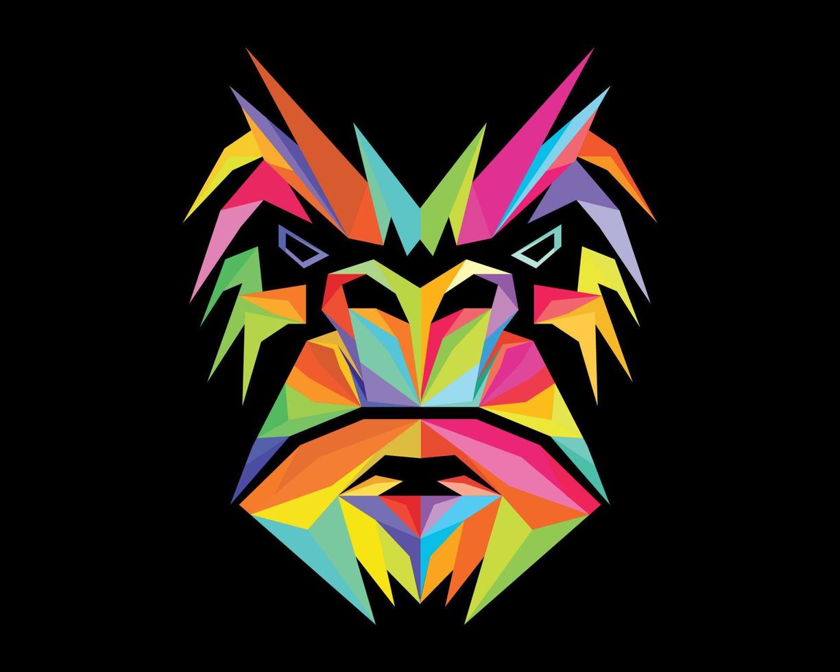 gorilla poly logotyp vektor