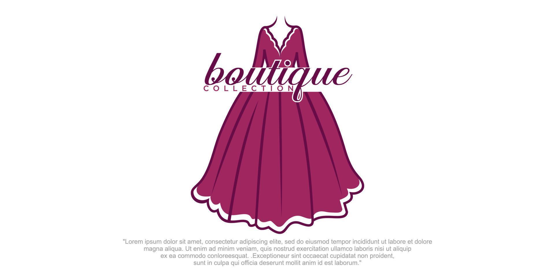 kleid boutique hochzeit braut logo vorlage illustration vektor design