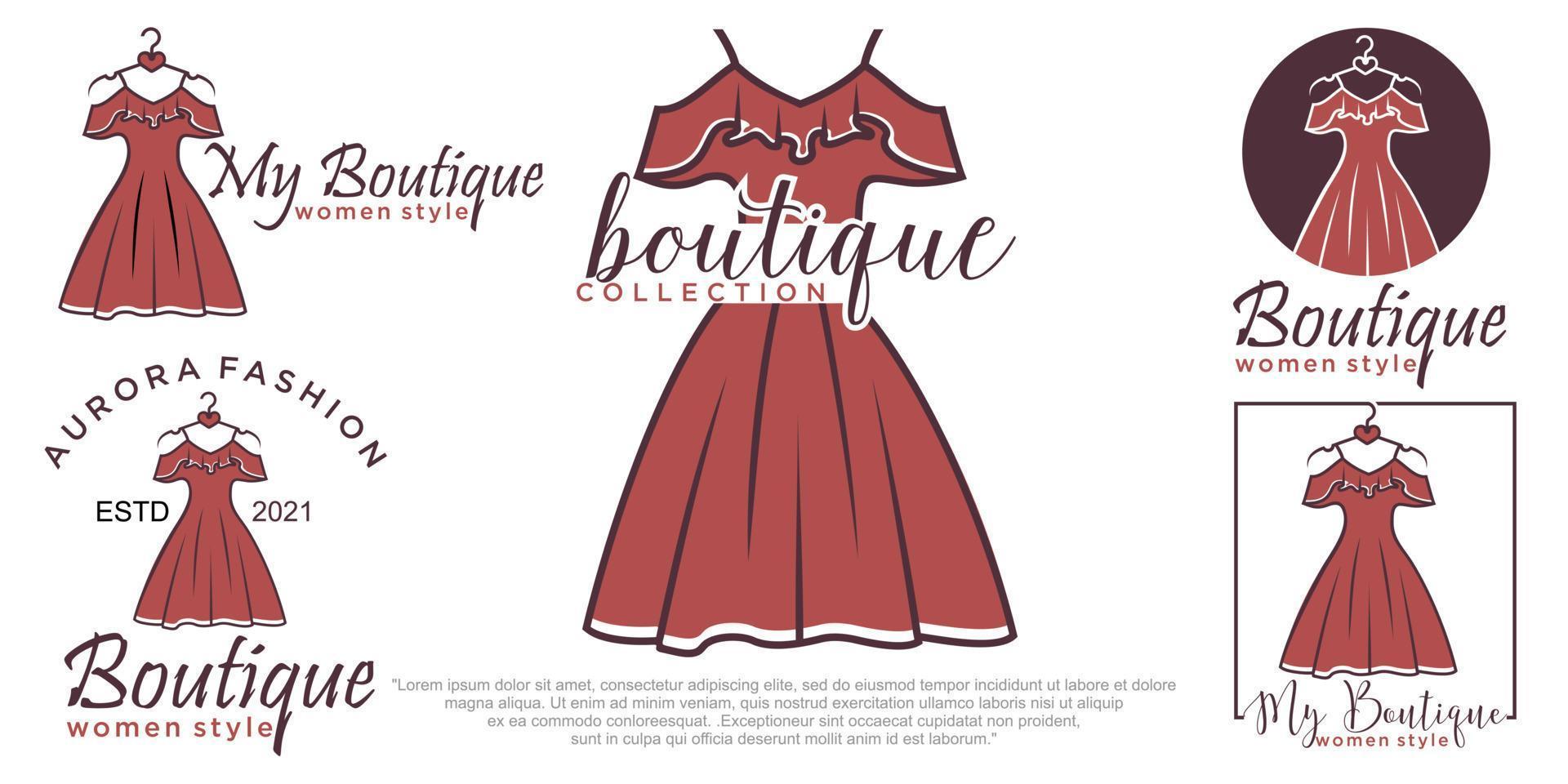 Boutique, Beauty-Icon-Set-Logo-Serie vektor