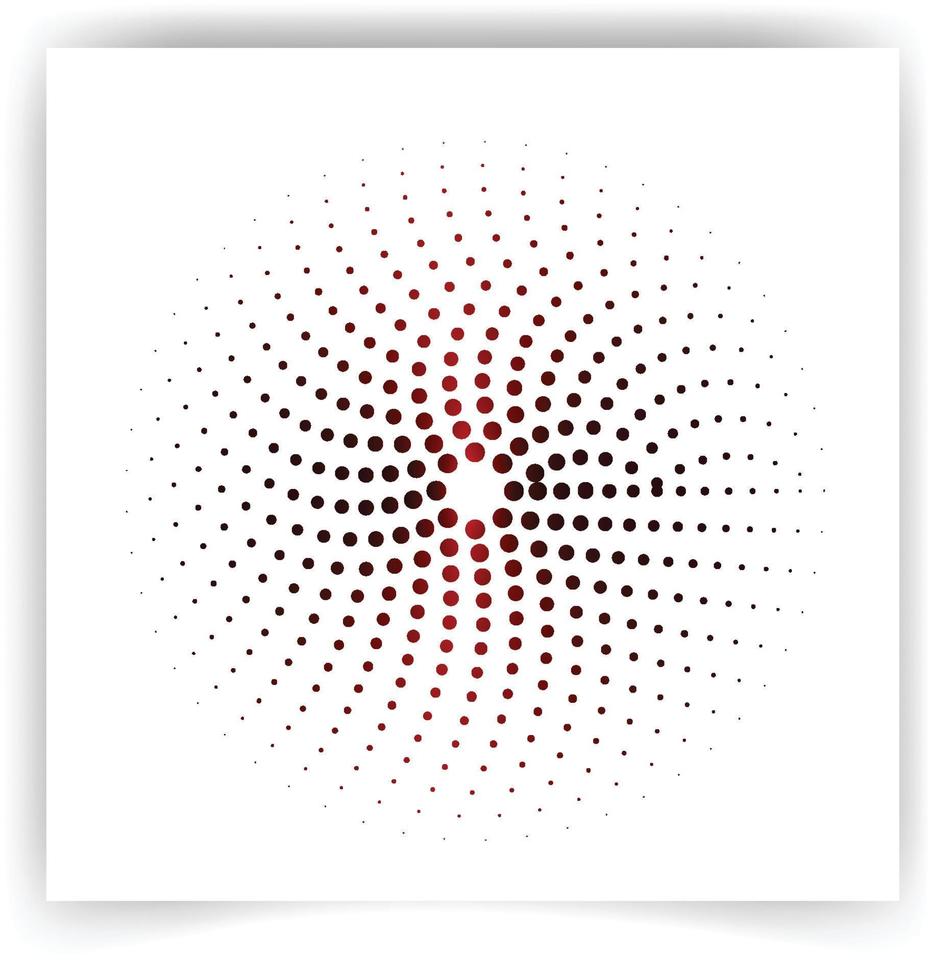 halvtonsprick. runt blekt mönster. svart cirkel isolerad på vit bakgrund. designa komiska tryck. skärmton prickar. radiella punkter bleknar gradering för överlagringseffekt. ringgradient. vektor illustration