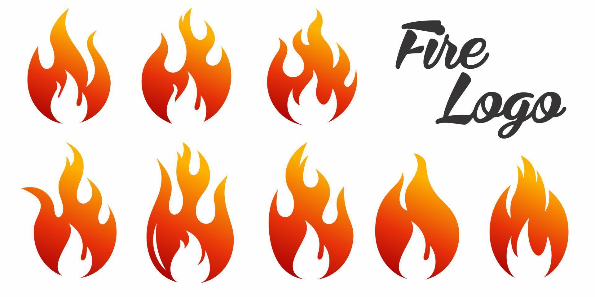 Feuerflammen, Icon-Set-Logo-Design-Vektor vektor