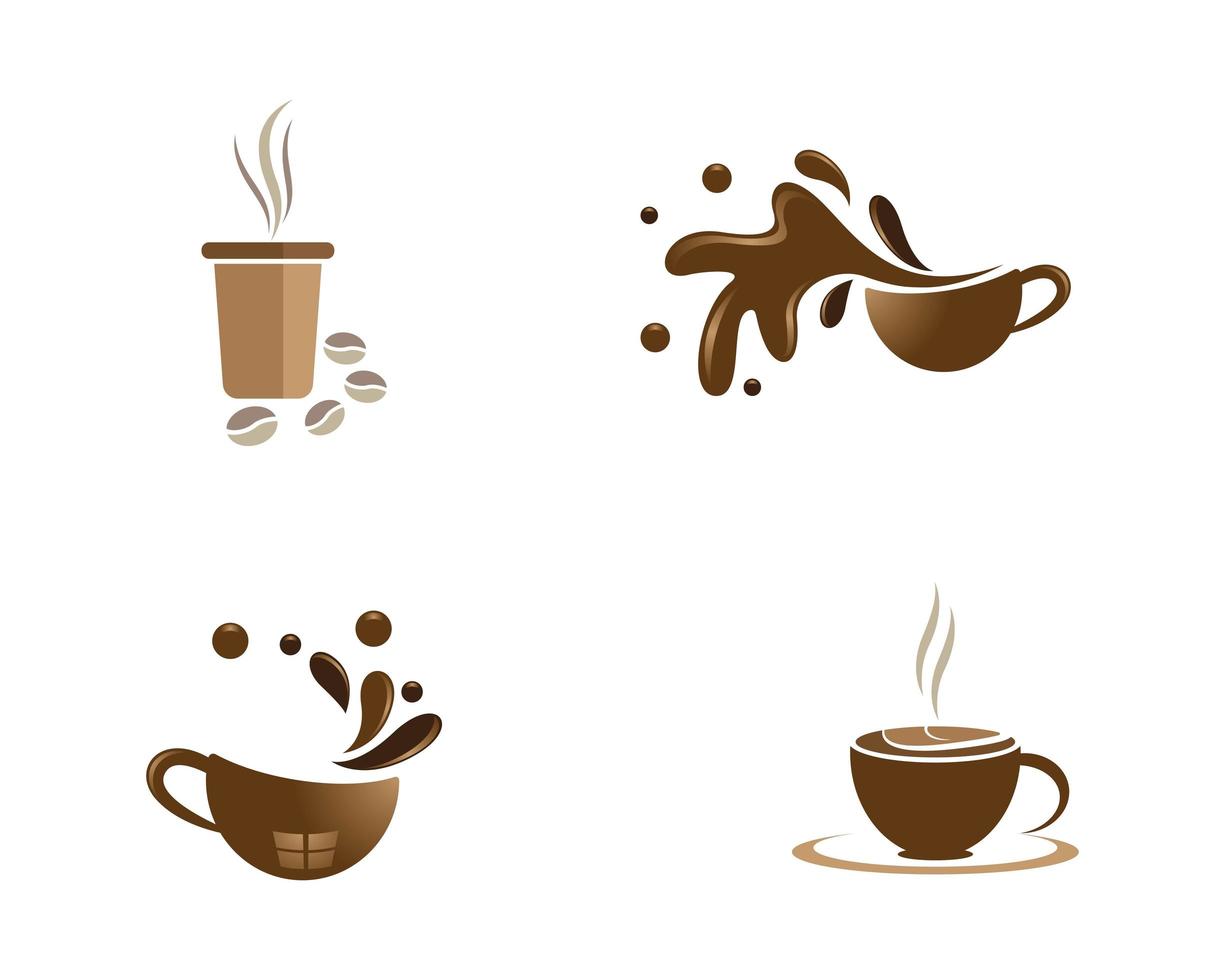 kaffemugg logotypuppsättning vektor