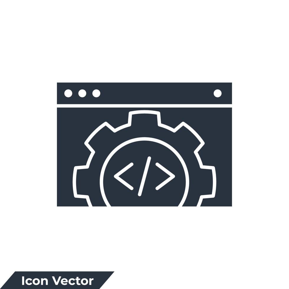 utveckling ikon logotyp vektor illustration. programvara symbol mall för grafik och webbdesign samling