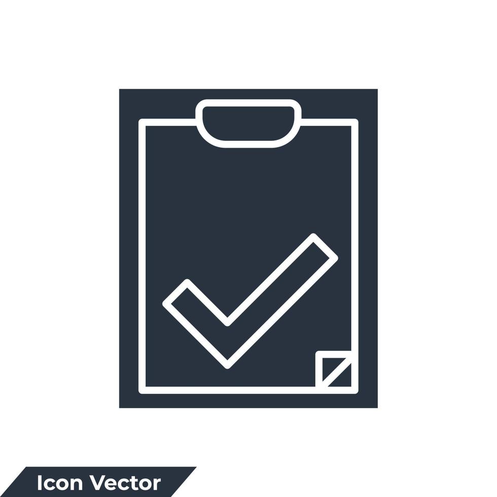 checklista ikon logotyp vektorillustration. Urklipp symbol mall för grafik och webbdesign samling vektor