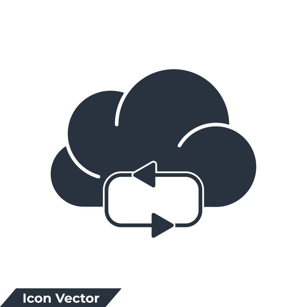 Cloud-Symbol-Logo-Vektor-Illustration synchronisieren. Cloud-Computing-Symbolvorlage für Grafik- und Webdesign-Sammlung vektor