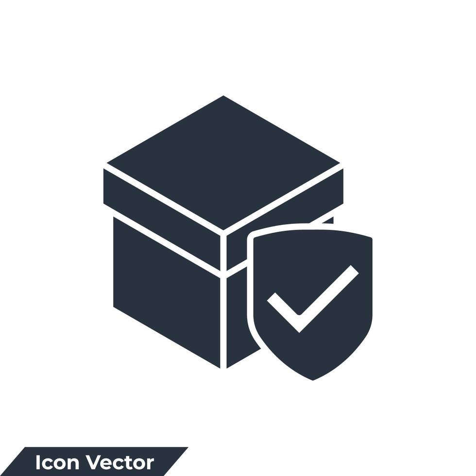 säker förpackning ikon logotyp vektorillustration. säker leverans skydd symbol mall för grafisk och webbdesign samling vektor