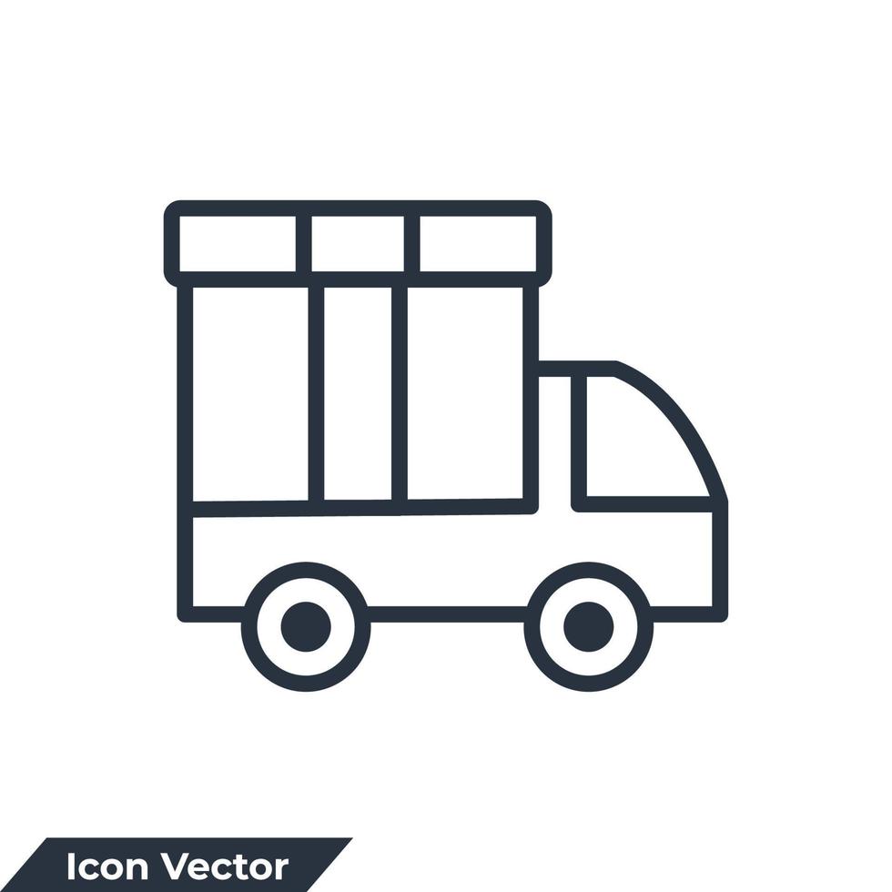 snabb leverans lastbil ikon logotyp vektorillustration. snabb leverans symbol mall för grafik och webbdesign samling vektor