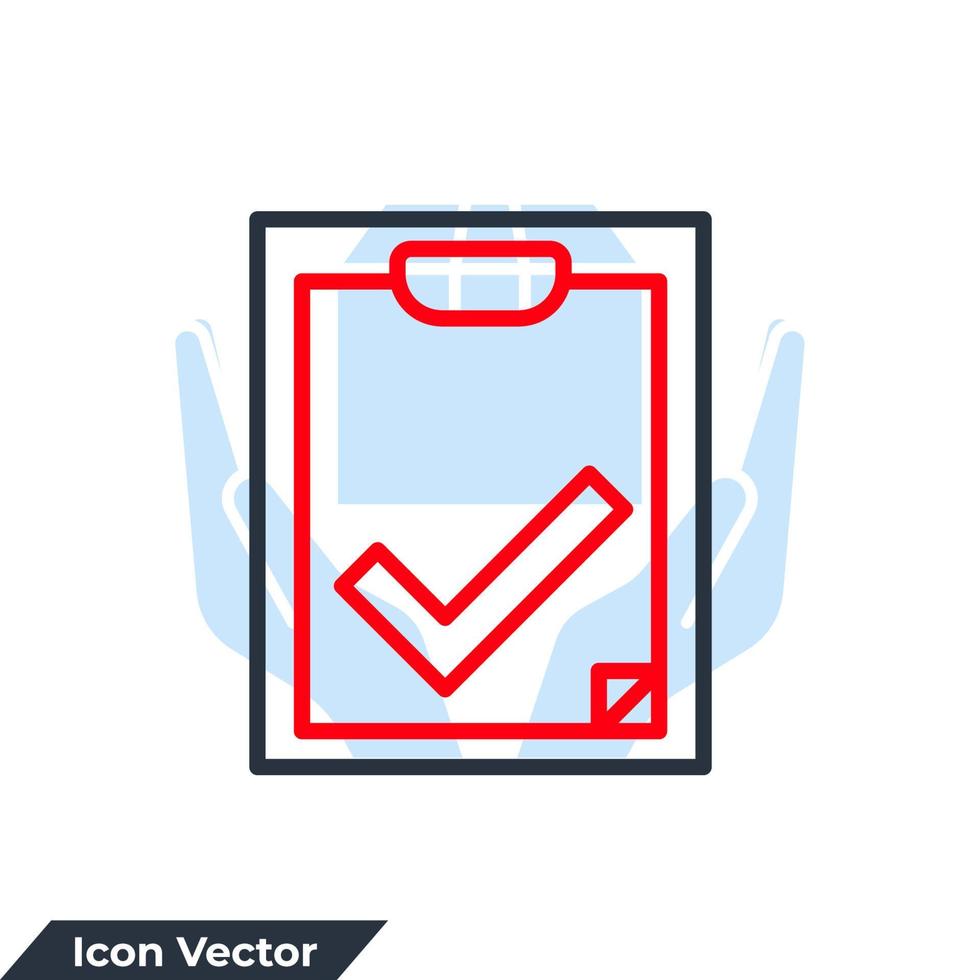 checklista ikon logotyp vektorillustration. Urklipp symbol mall för grafik och webbdesign samling vektor