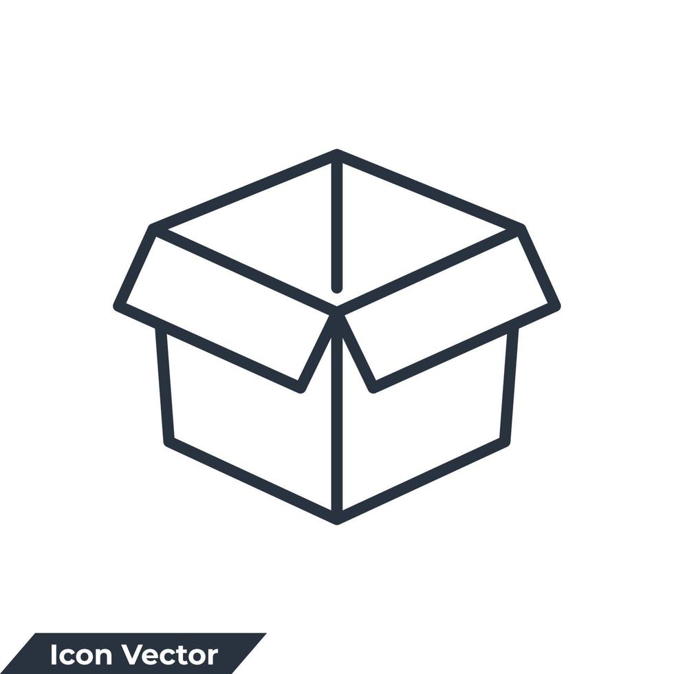 förpackning ikon logotyp vektor illustration. box symbol mall för grafik och webbdesign samling