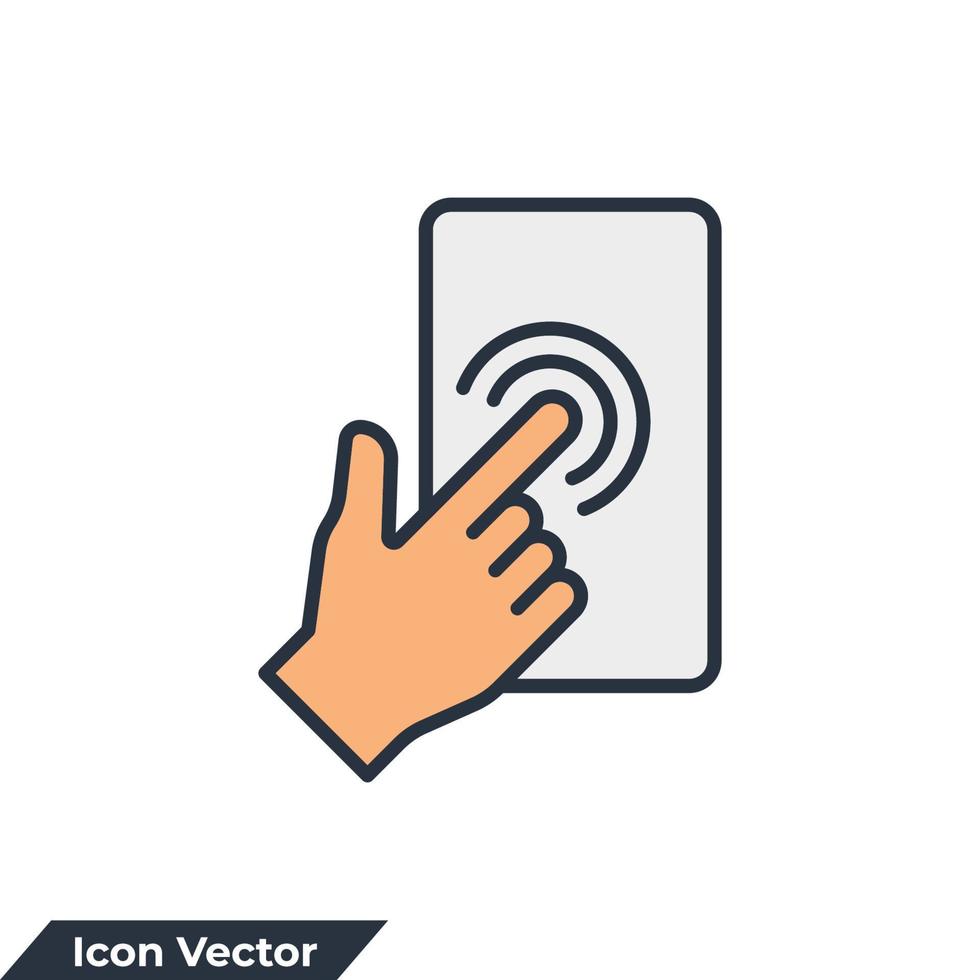 ansökan ikon logotyp vektor illustration. pekskärm symbol mall för grafik och webbdesign samling