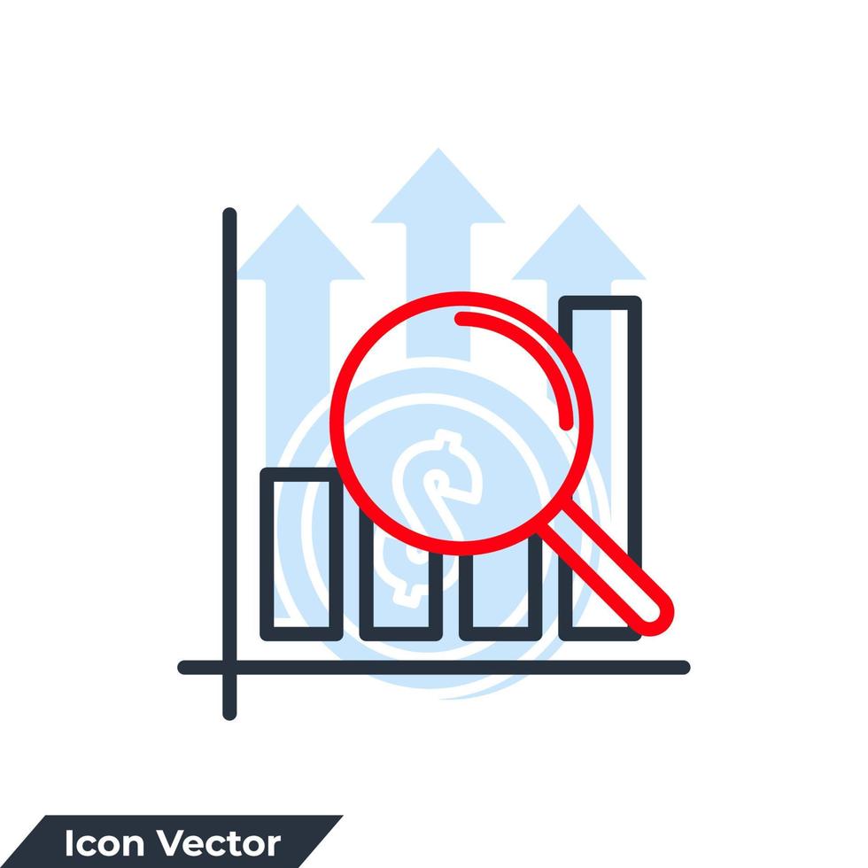 Analytik-Symbol-Logo-Vektor-Illustration. forschung analysieren geschäftssymbolvorlage für grafik- und webdesignsammlung vektor