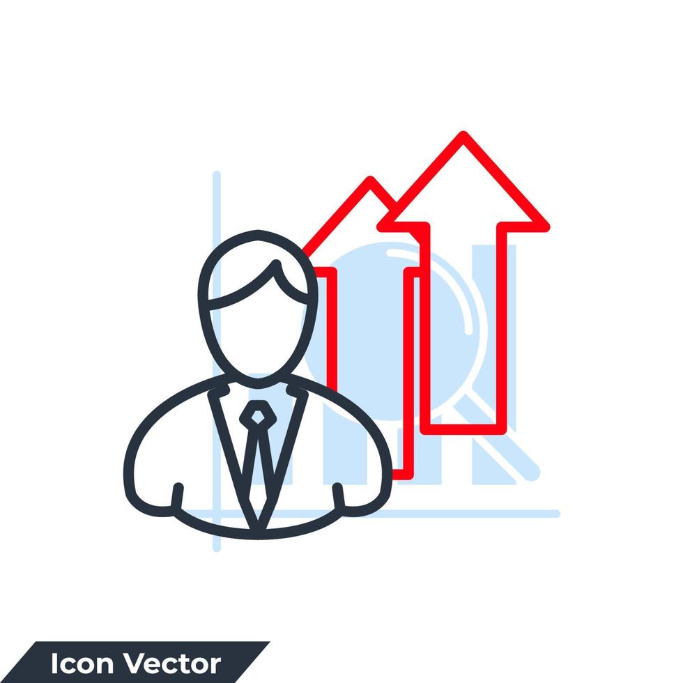 karriär ikon logotyp vektorillustration. människor pil symbol mall för grafisk och webbdesign samling vektor