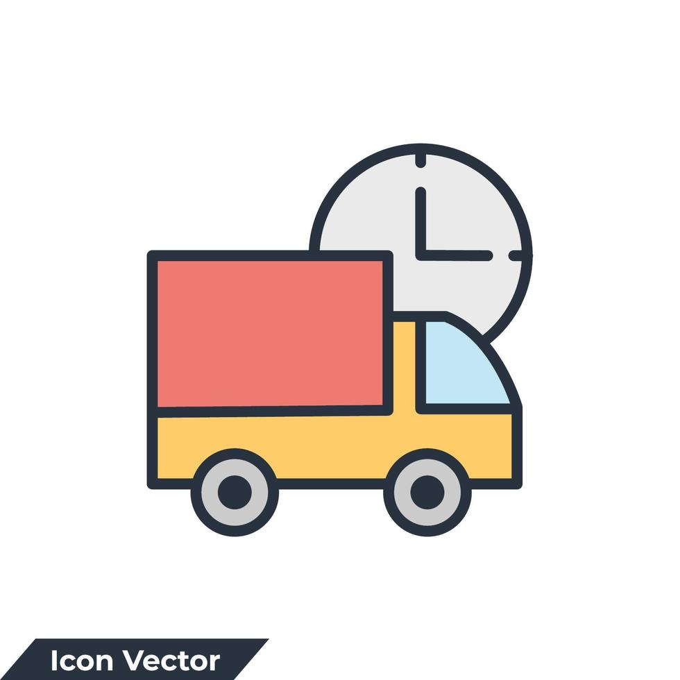 snabb leverans ikon logotyp vektorillustration. leverans lastbil symbol mall för grafisk och webbdesign samling vektor