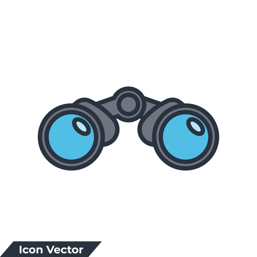 Fernglas-Symbol-Logo-Vektor-Illustration. Entdecken Sie die Symbolvorlage für die Grafik- und Webdesign-Sammlung vektor