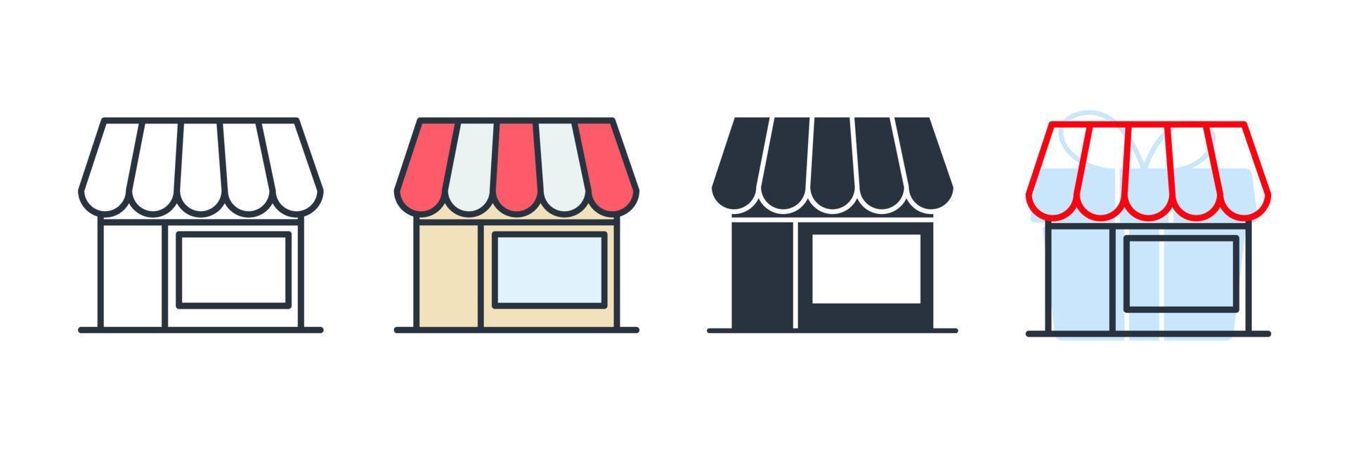 butik ikon logotyp vektorillustration. marknadsplats symbol mall för grafik och webbdesign samling vektor