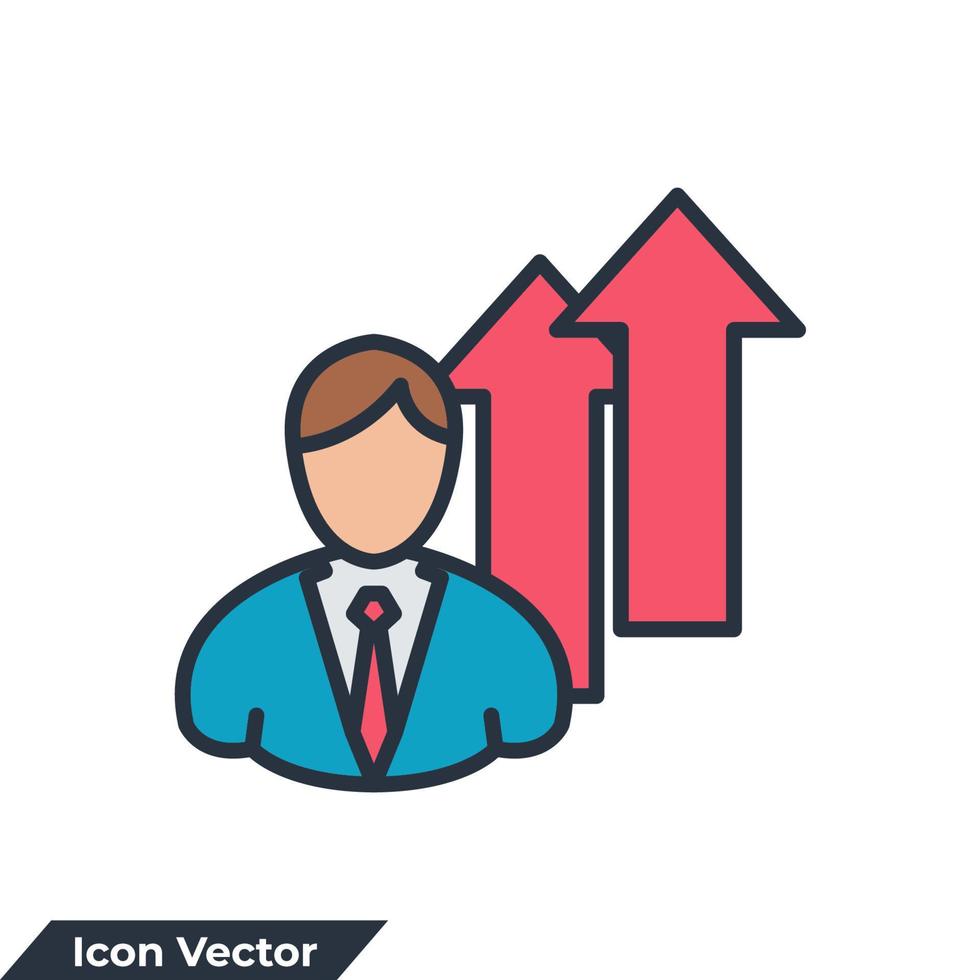 Karriere-Symbol-Logo-Vektor-Illustration. Pfeilsymbolvorlage für Menschen für Grafik- und Webdesign-Sammlung vektor