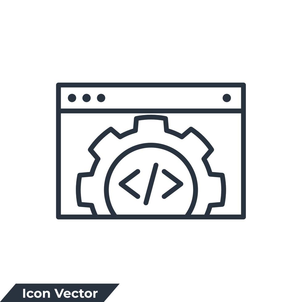 utveckling ikon logotyp vektor illustration. programvara symbol mall för grafik och webbdesign samling