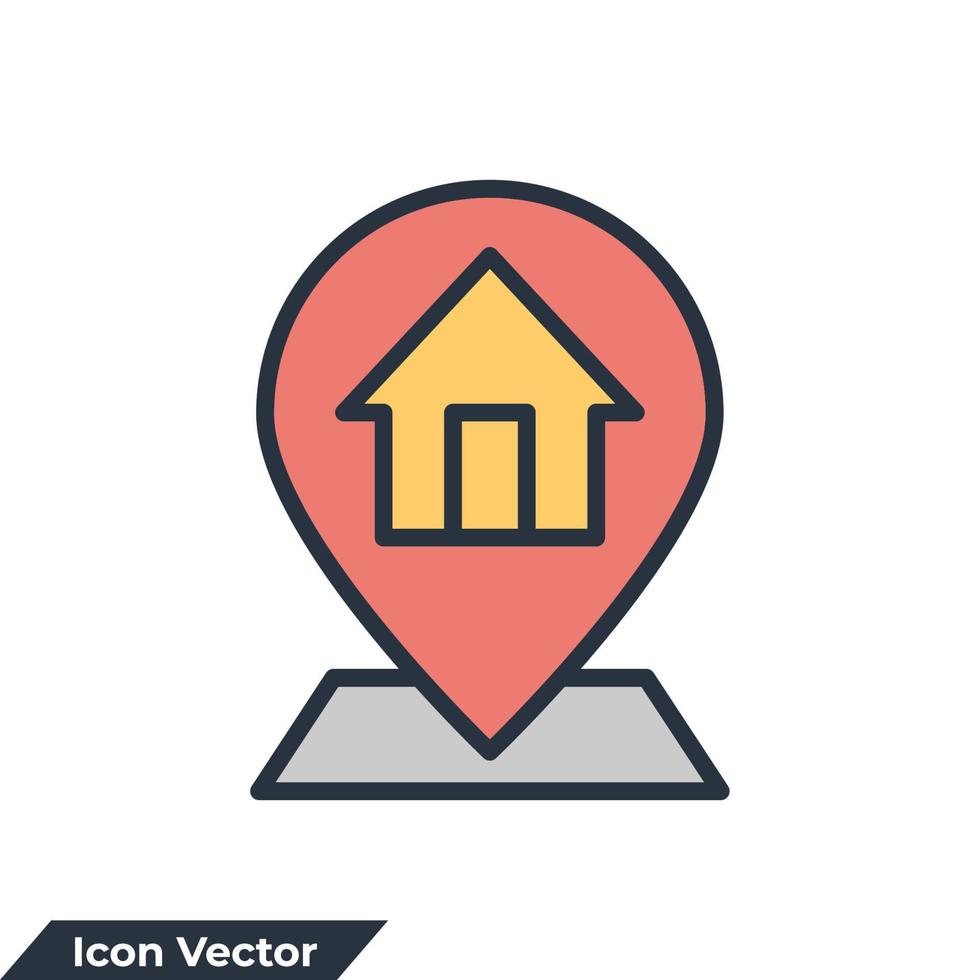 adressikon logotyp vektorillustration. karta pekare hus symbol mall för grafik och webbdesign samling vektor
