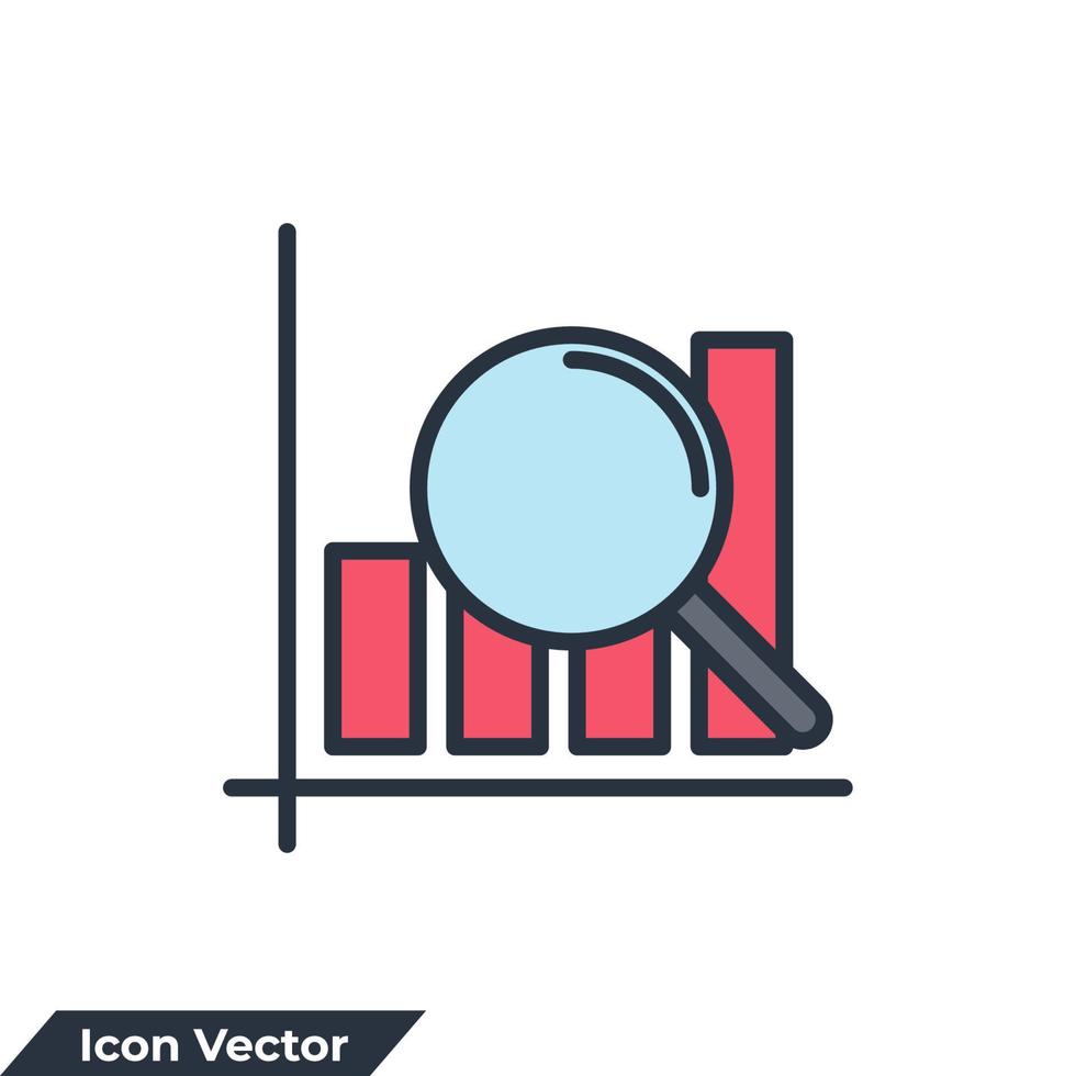 analytics ikon logotyp vektorillustration. forskning analysera affärssymbol mall för grafisk och webbdesign samling vektor