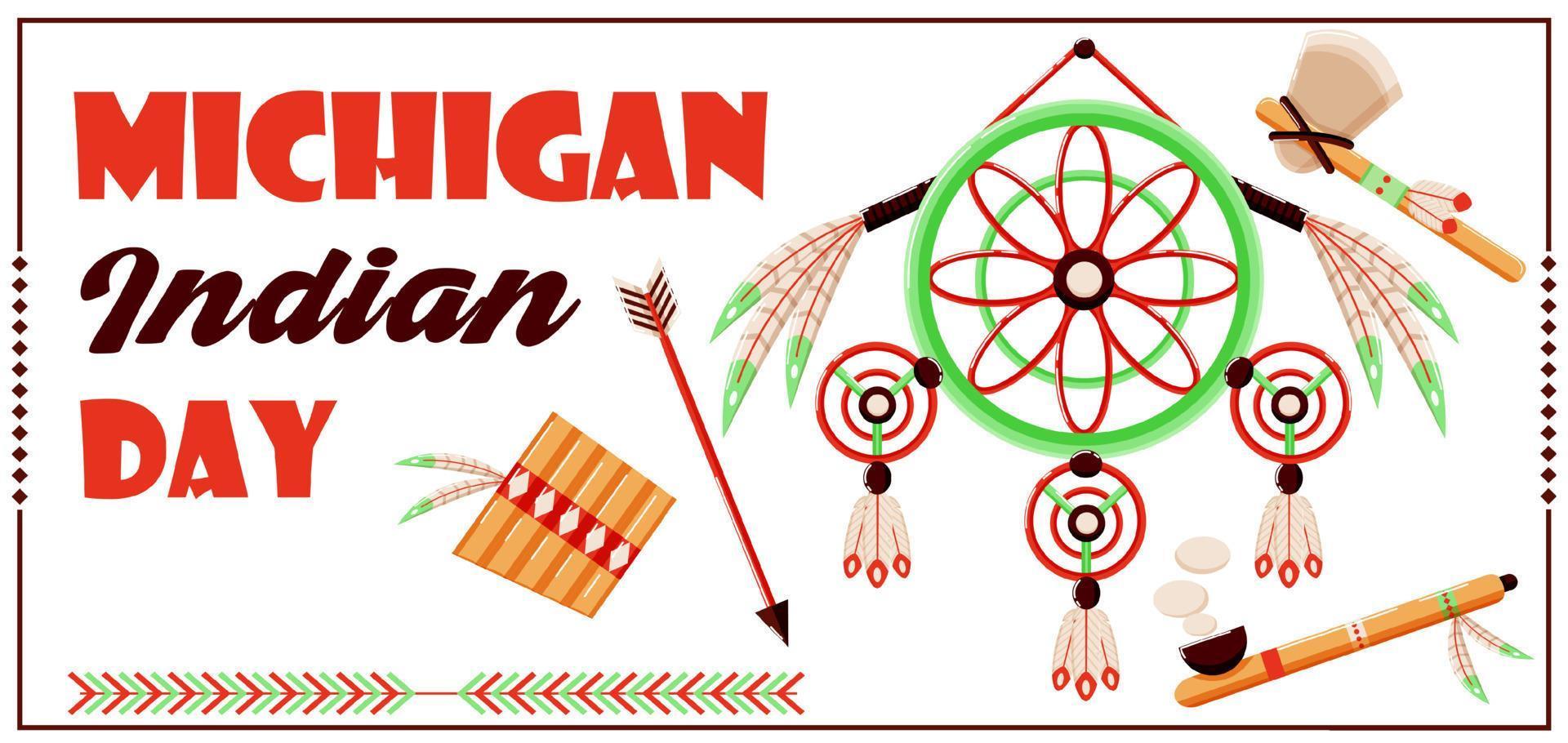 michigan indischer tag, indische stammesausrüstung. für Veranstaltungen geeignet vektor