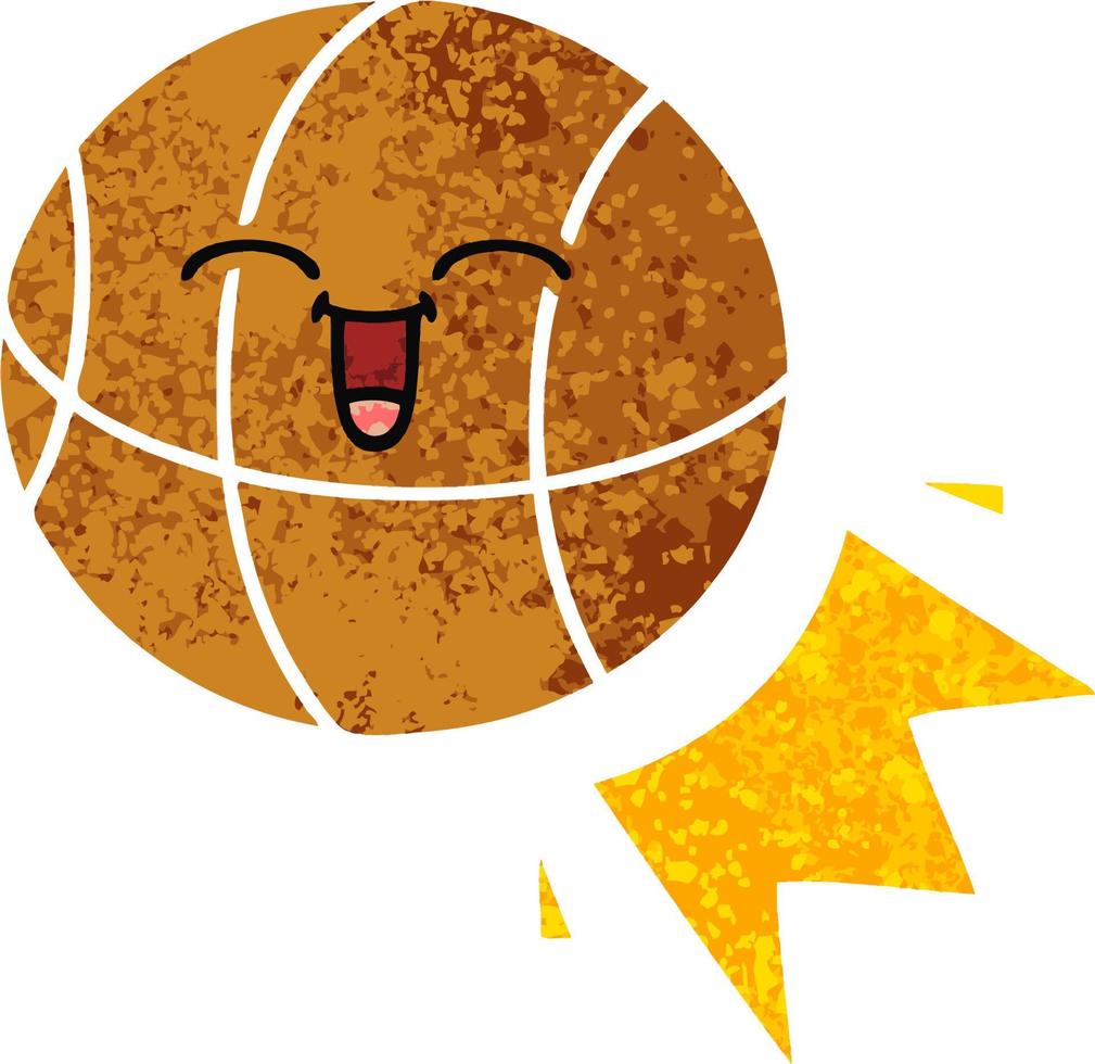 Cartoon-Basketball im Retro-Illustrationsstil vektor