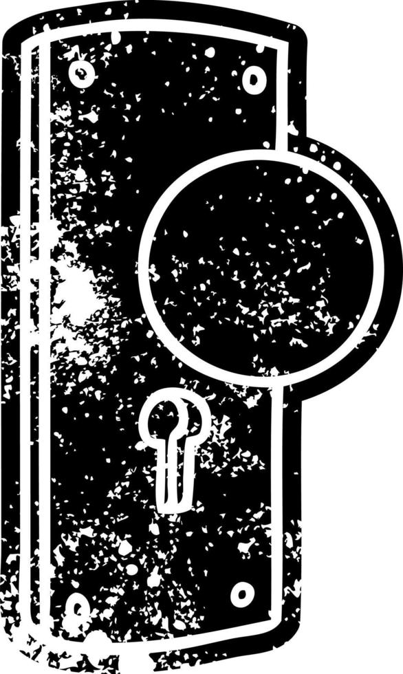 grunge ikon ritning av ett dörrhandtag vektor
