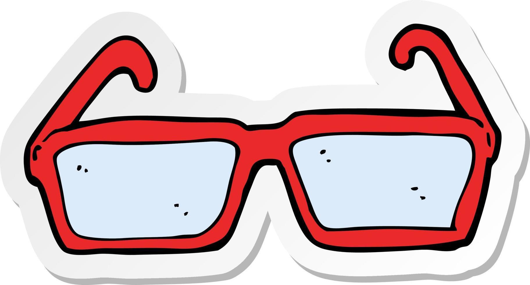 Aufkleber einer Cartoon-Brille vektor