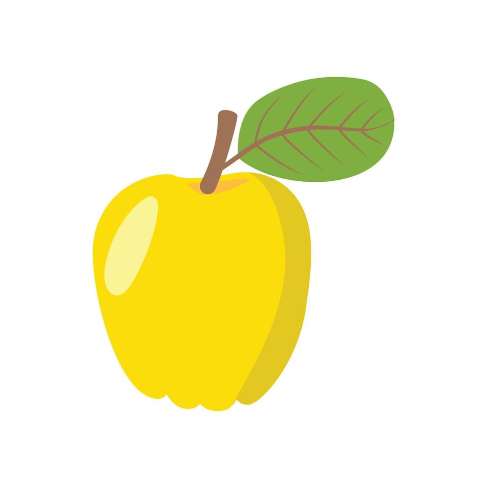 äpple av gul färg vektor platt illustration av ett gult äpple för webbdesign.