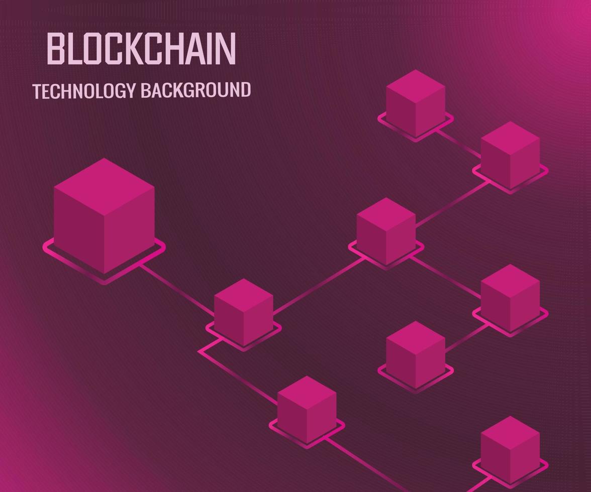 kryptovaluta och blockchain isometrisk vektorillustration. abstrakt sammansättning av kryptostart med ultravioletta färger vektor