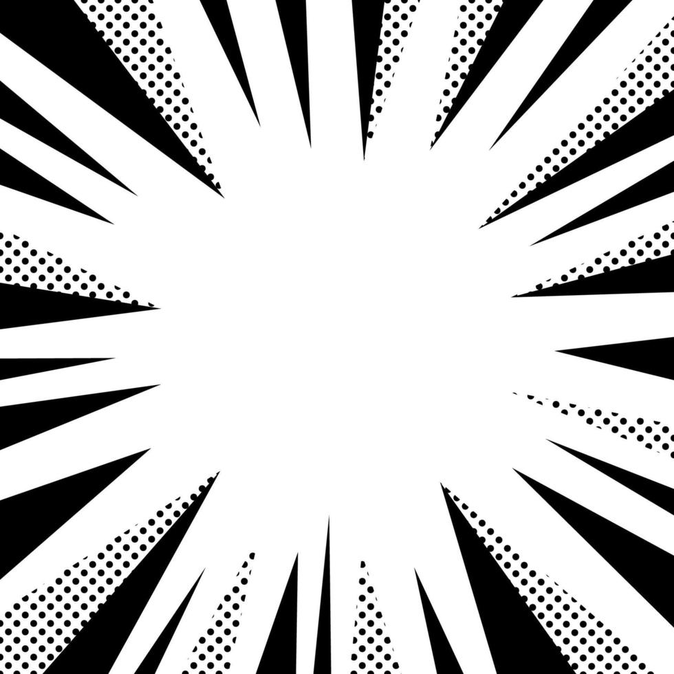 Vektor-Cartoon-Hintergrundvorlage. Rahmen aus schwarzen und weißen Retro-Linien vektor