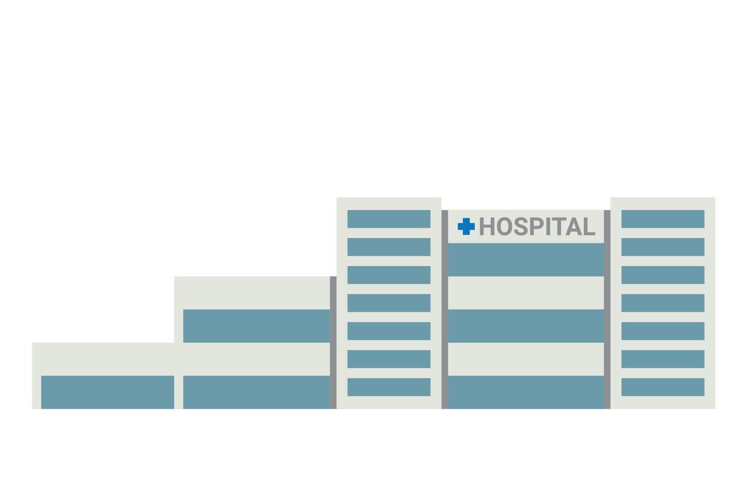 medicinsk anläggning byggnad, platt stil vektor, isolera på vitt, sjukhus vektor