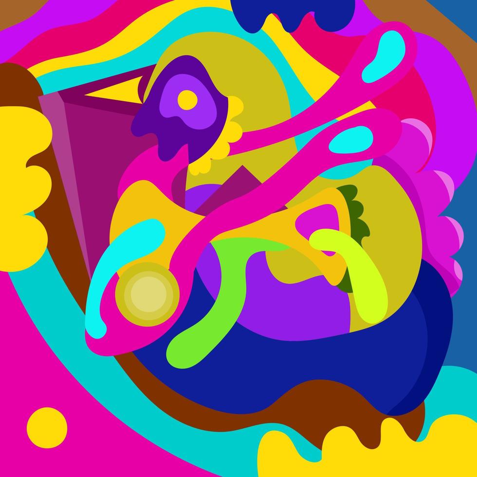färgglada abstrakt doodle tecknad bakgrund vektor