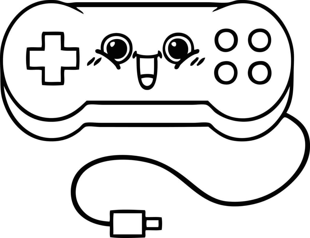 Strichzeichnung Cartoon Gamecontroller vektor