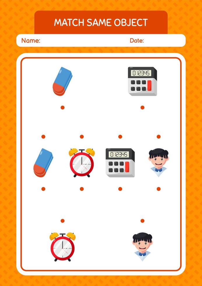 matcha med samma objekt spel sommar ikon. arbetsblad för förskolebarn, aktivitetsblad för barn vektor