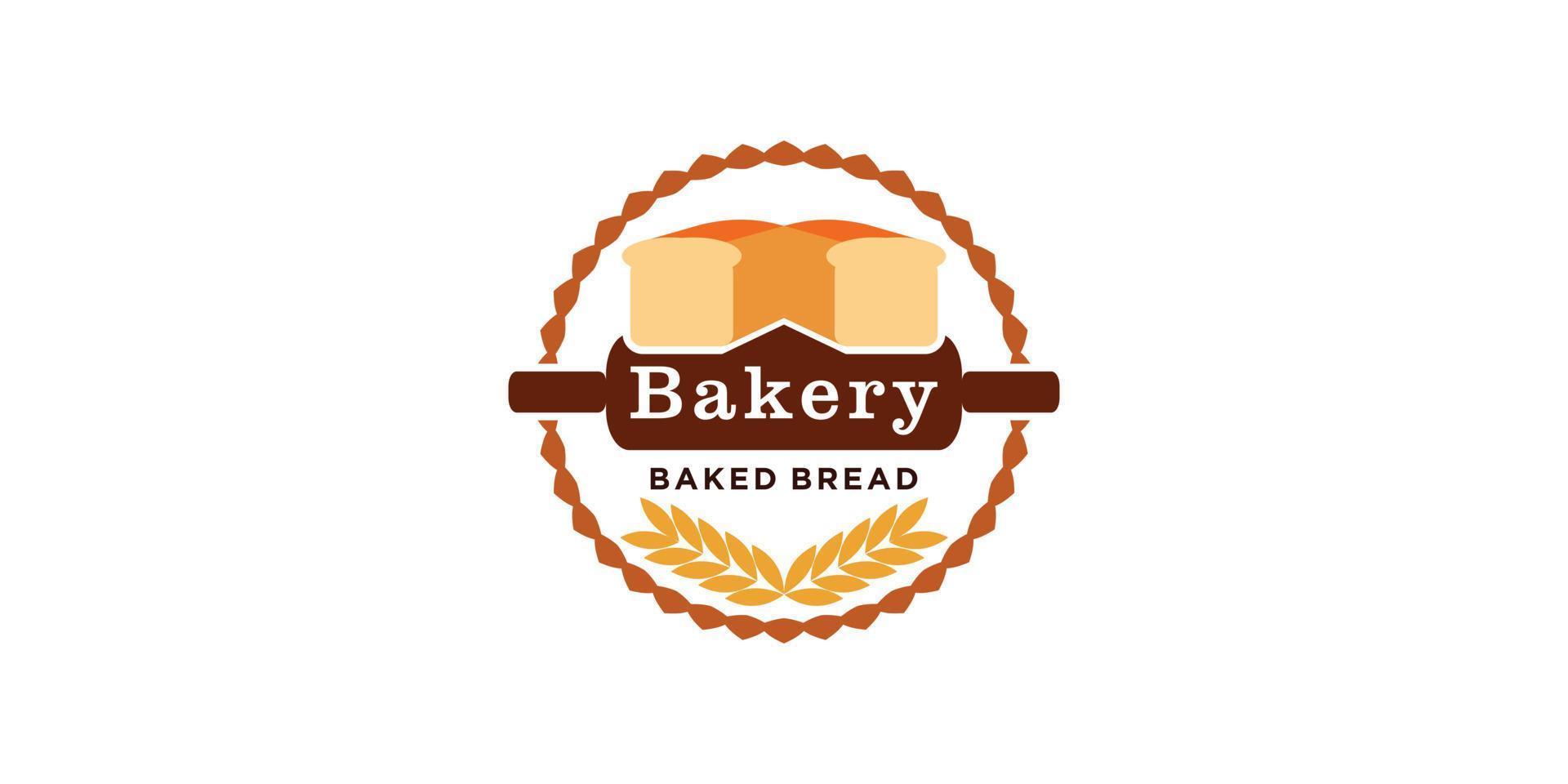 Bäckerei-Logo-Vorlage mit kreativem Konzept vektor