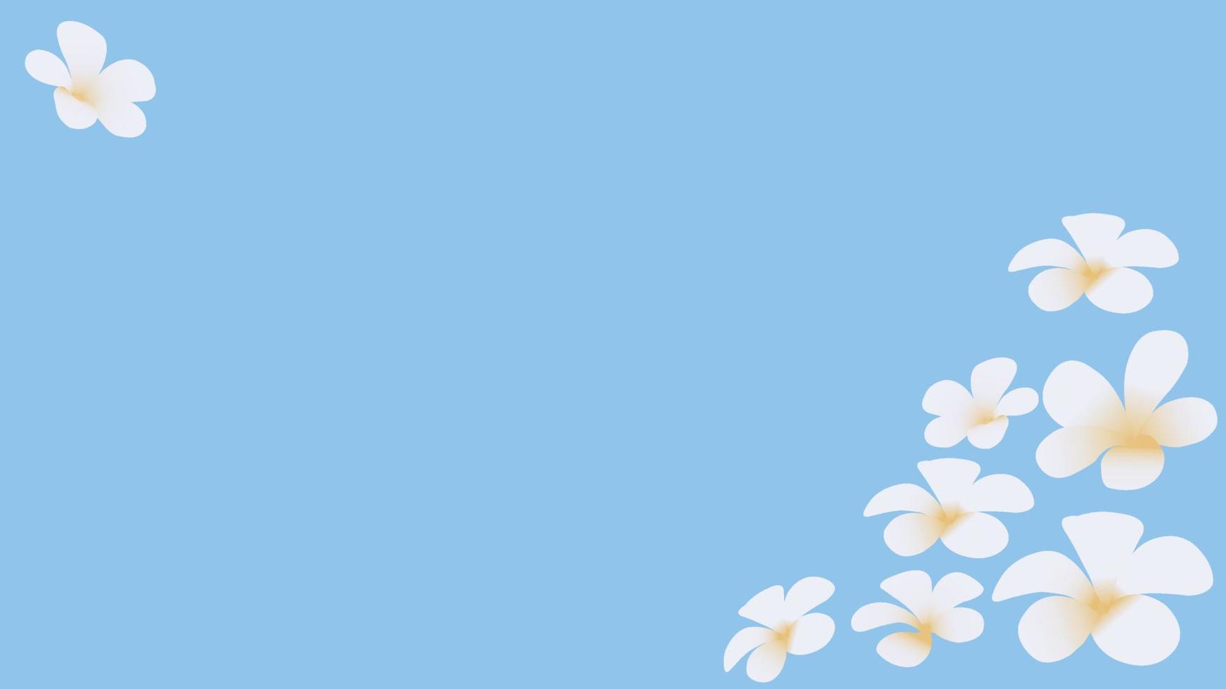 florales nahtloses Muster. weiße Plumeriablumen lokalisiert auf Hintergrund vektor