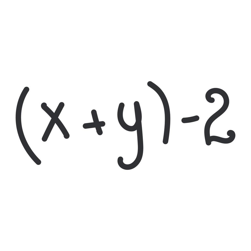 mathematische Gleichung. die Theorie der Gesetze der Geometrie und die mathematische Formel der Gleichung an der Tafel. vektor handgezeichnete illustration.