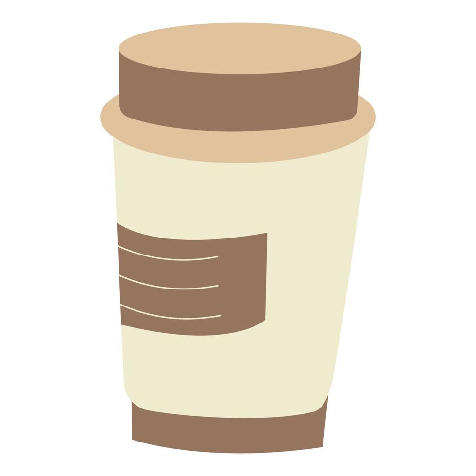 handritad kaffe cappuccino ta bort kopp eller gå kopp, vektor. vektor