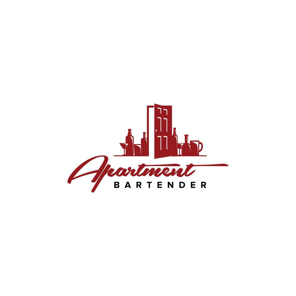 logotypdesign för bartenderbehov vektor