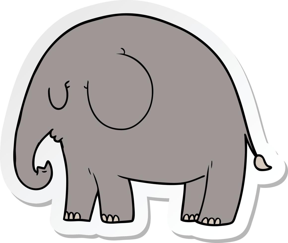 klistermärke av en tecknad elefant vektor