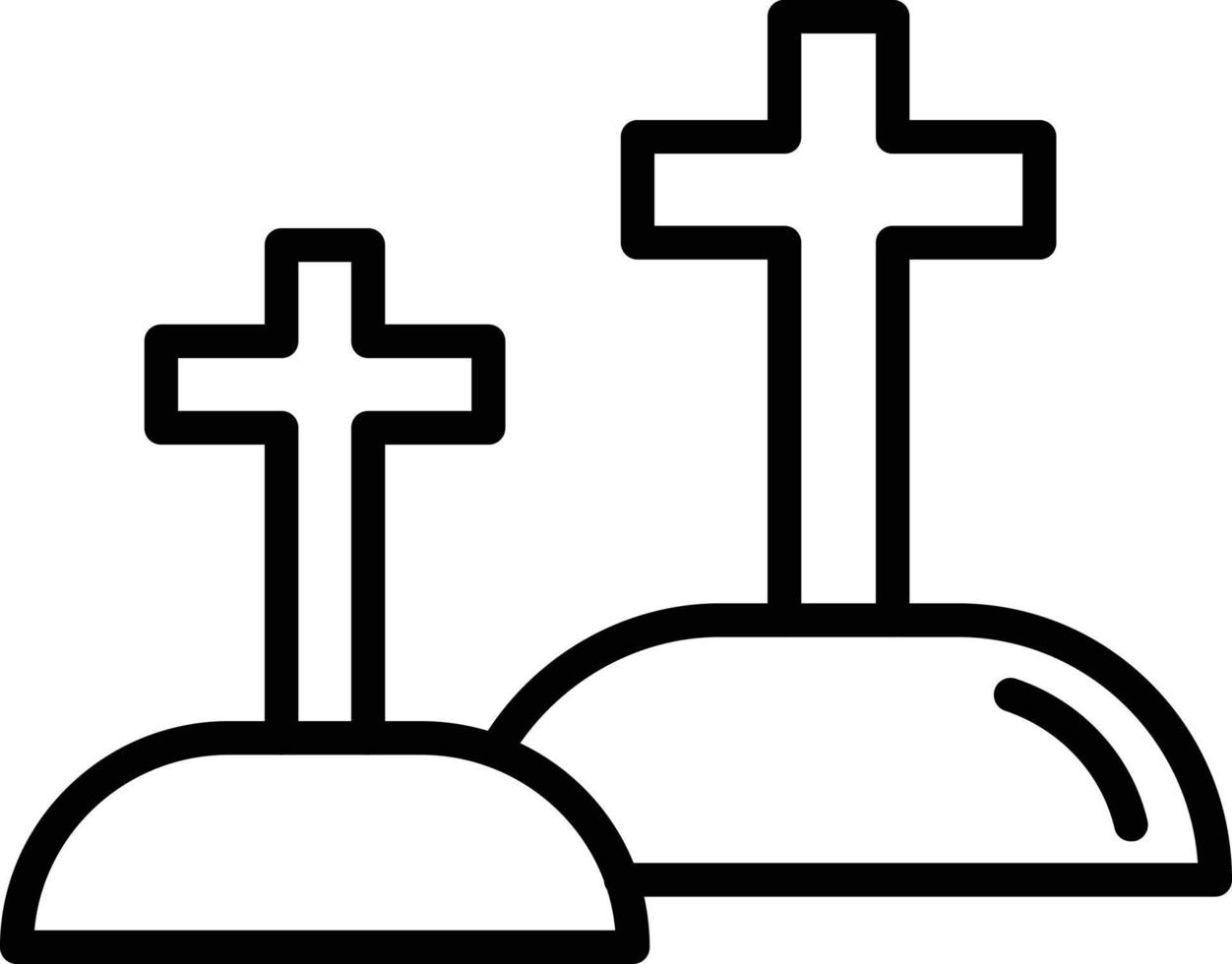kyrkogård linje ikon vektor